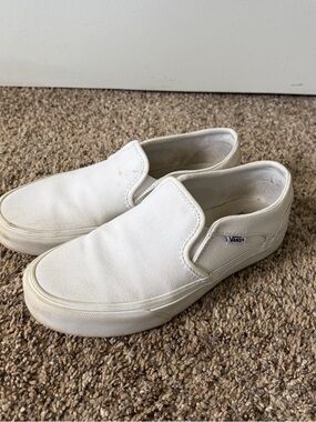 Vans White Slip-Ons